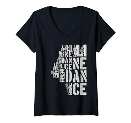 Damen Geschenk für Line Dancer - Line Dance T-Shirt mit V-Ausschnitt von Line Dance Western Tanz Co.