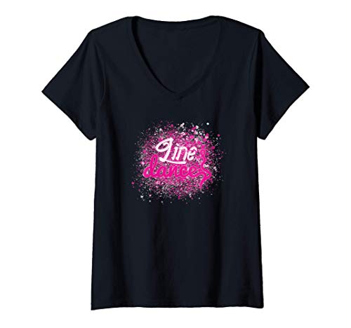 Damen Line Dance - Geschenk für Line Dancer T-Shirt mit V-Ausschnitt von Line Dance Western Tanz Co.