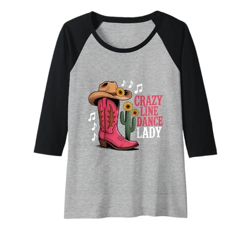 Damen Verrückter Line Dance Line Dance für Damen Raglan von Line Dancing Country Music Western
