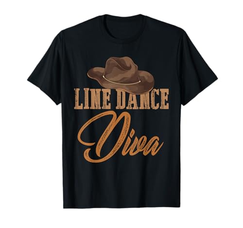 Western Line Dancer Damen Mädchen Diva Country Line Dance T-Shirt von Line Dancing Line Dancer Gift Idea