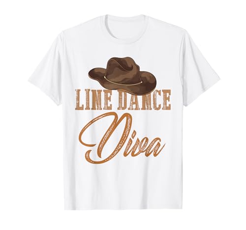 Western Line Dancer Damen Mädchen Diva Country Line Dance T-Shirt von Line Dancing Line Dancer Gift Idea
