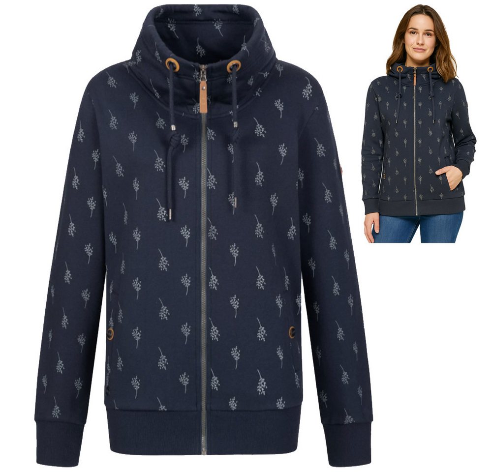 Linea Primero Strickfleecejacke LPO - Modische Damen Sweatjacke Madlene – Hoody mit Allover-Print von Linea Primero