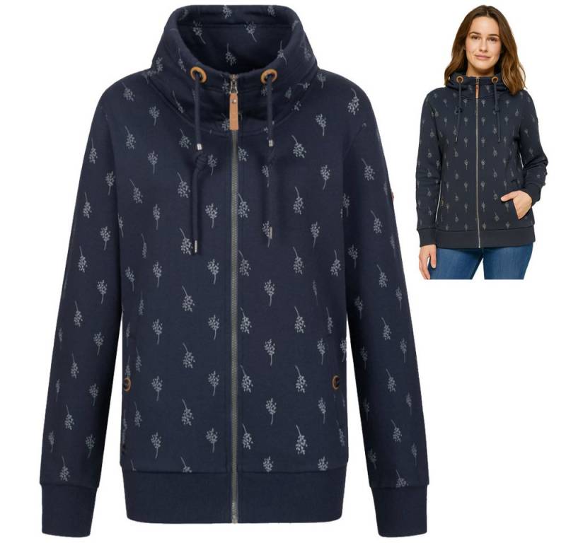 Linea Primero Strickfleecejacke LPO - Modische Damen Sweatjacke Madlene – Hoody mit Allover-Print von Linea Primero