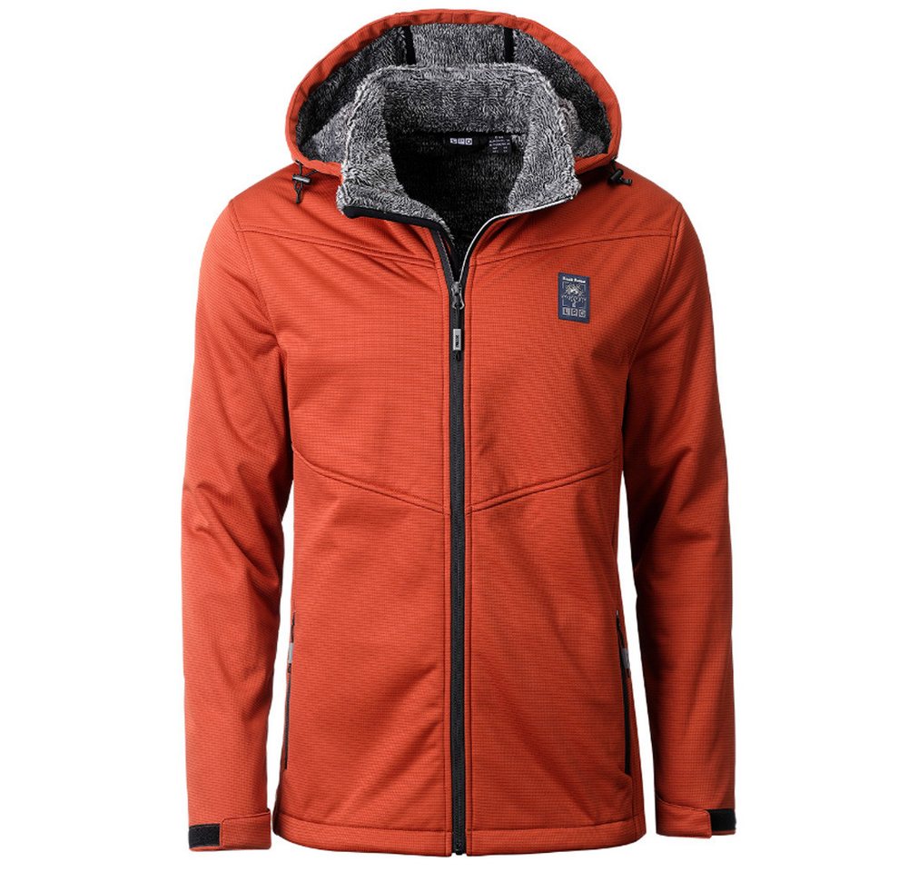 Linea Primero Trekkingjacke LPO - 3 Lagen Softshell Jacke mit Hochflorfleece Laron, picante orange von Linea Primero