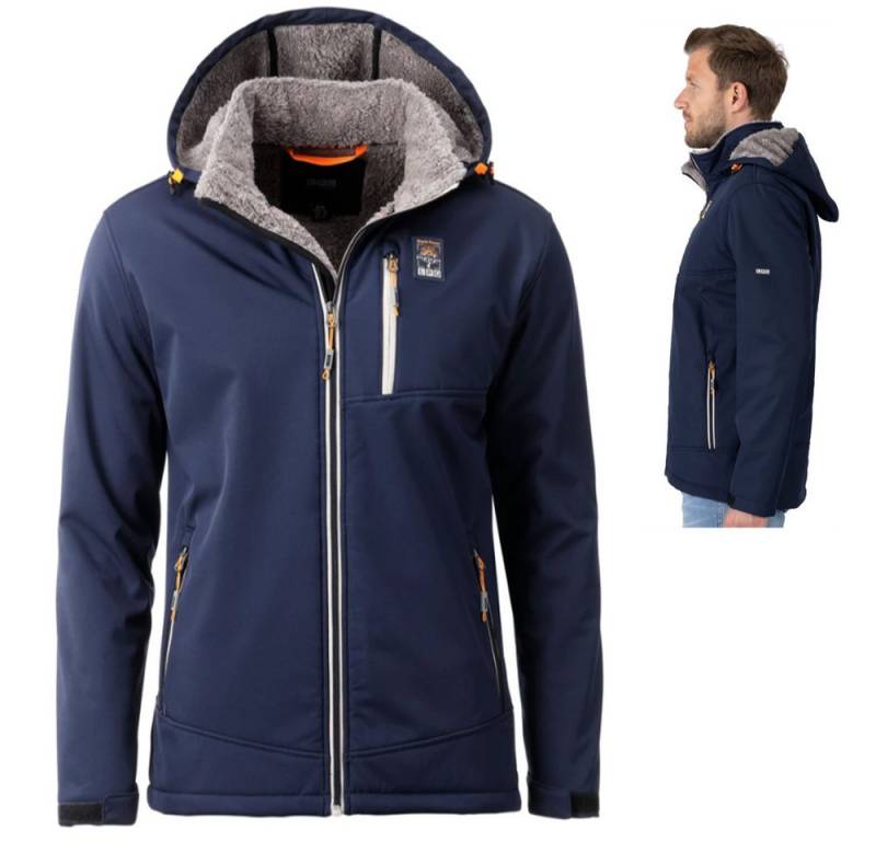 Linea Primero Trekkingjacke LPO - 3Lagen Softshell Jacke mit kuschligem Hochflorfleece Laron, navy von Linea Primero