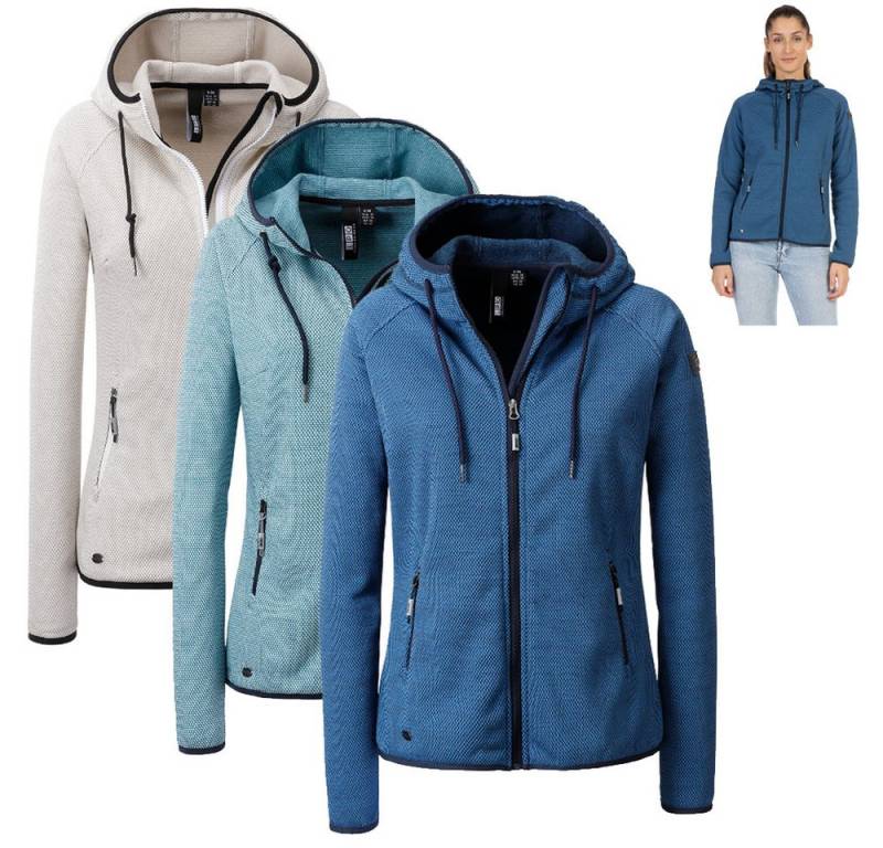 Linea Primero Trekkingjacke LPO - Strickfleece Jacke XANA modisch und funktionell mit Kapuze von Linea Primero