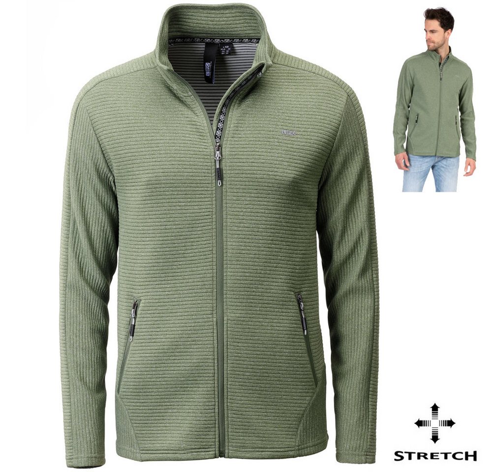 Linea Primero Trekkingjacke LPO - funktionelle Stretch Fleecejacke mit Rippenoptik Scott, green von Linea Primero