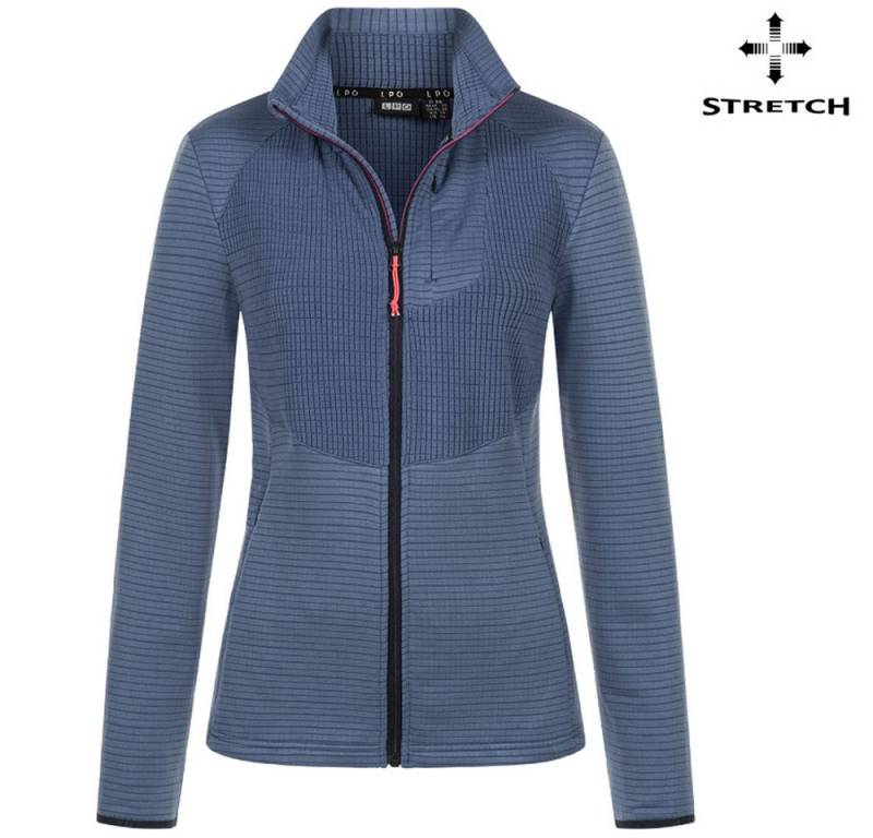 Linea Primero Trekkingjacke LPO - funktionelle Stretch Fleecejacke mit Waffelstruktur PERLE, blau von Linea Primero