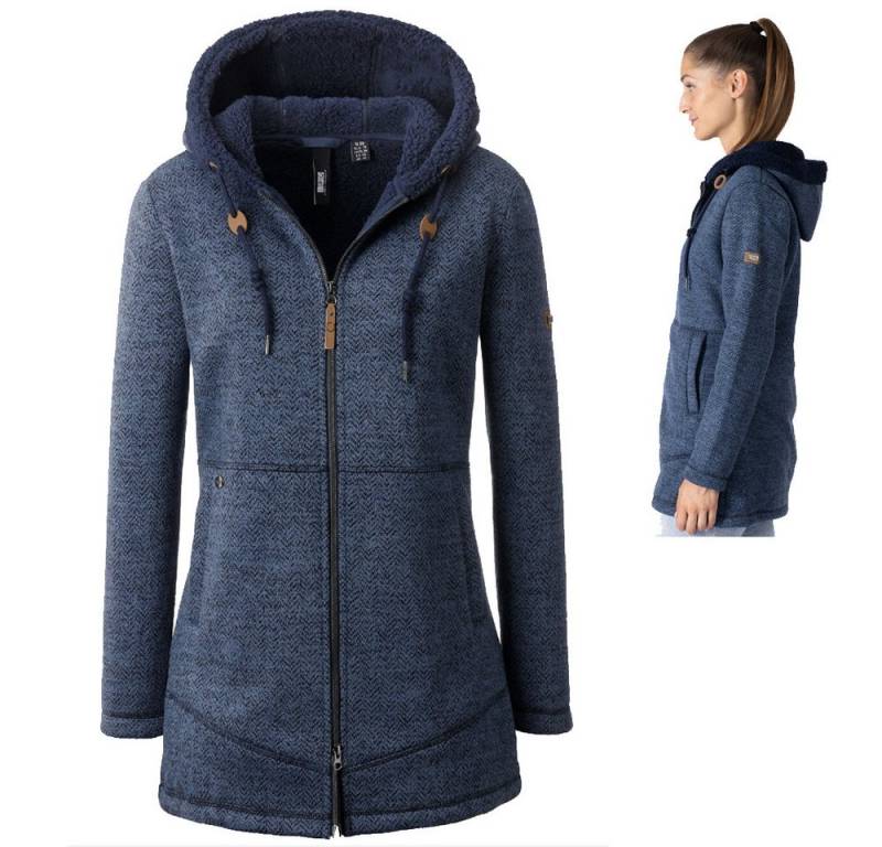 Linea Primero Trekkingjacke LPO - warmer flauschiger Dibond Double Face Fleecemantel Xenia, navy von Linea Primero