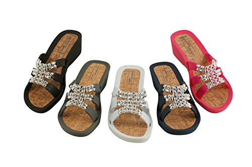 Linea Scarpa Alcora Premium Badeschuhe Pantoletten und Freizeitschuhe mit Absatz, verschiedenen Dekoren und Farben Damen: Größe: 40 | Farbe: Pink von Linea Scarpa