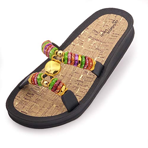 Linea Scarpa Badeschuhe Damen - Rhodos - Badepantolette Frauen mit H-Oberteil - fällt klein aus, schwarz, 39 von Linea Scarpa