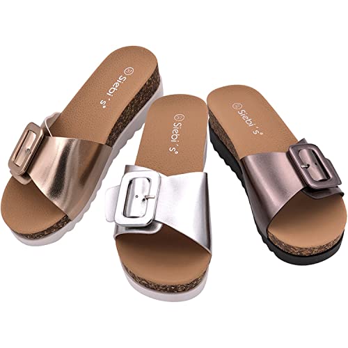 Linea Scarpa Damen Clogs Pantoletten Brindisi mit Absatz und Schnalle: Größe: 41 | Farbe: Silber von Linea Scarpa