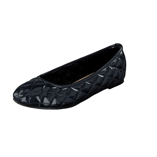 Linea Scarpa Damen Mara Klassik Geschlossene Ballerinas Lackoptik gesteppt: Größe: 38 EU | Farbe: Navy von Linea Scarpa