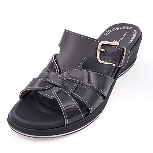 Linea Scarpa Italienische Fussbettschuhe Sofie F (schwarz, 42) von Linea Scarpa