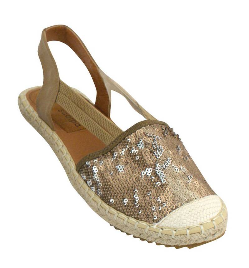 Linea Scarpa Linea Scarpa Sandaletten ACAPULCO geschlossen Gummizug Bast Pailleten Sandale von Linea Scarpa