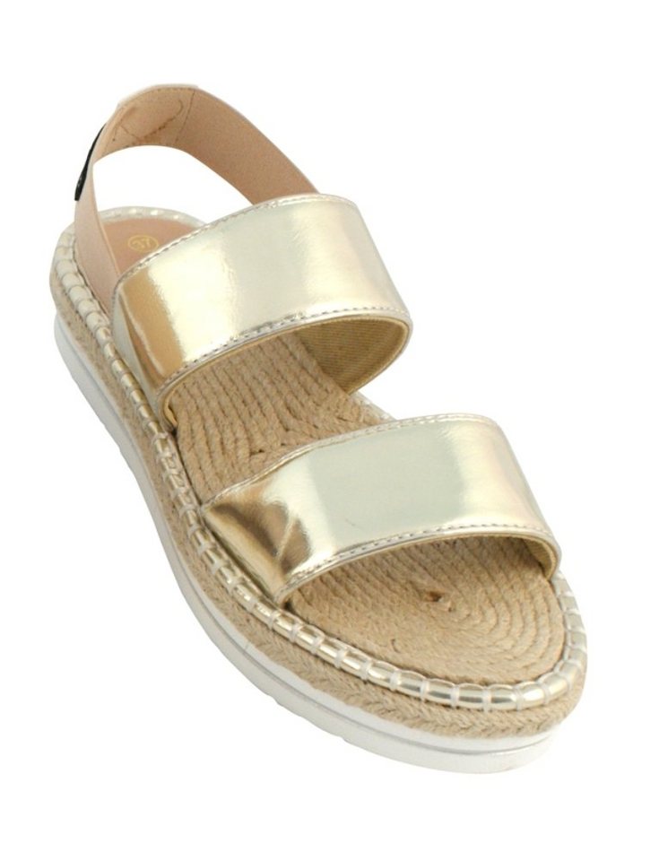 Linea Scarpa Linea Scarpa Sandaletten PULA geschlossen Gummizug Plateau Bast in Gol Sandale von Linea Scarpa