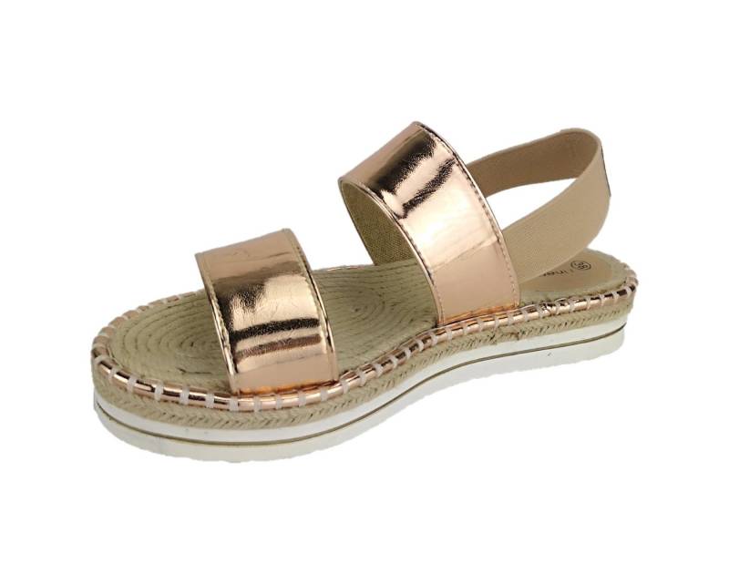 Linea Scarpa Linea Scarpa Sandaletten PULA geschlossen Gummizug Plateau Bast in Gol Sandale von Linea Scarpa