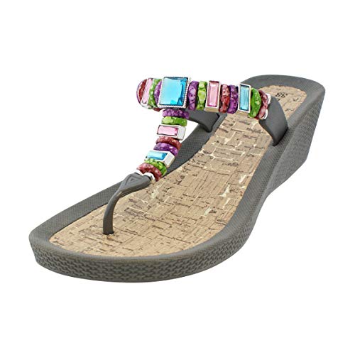 Linea Scarpa Malibu Badeschuhe Zehentrenner Flip Dianette Absatz Damen: Größe: 40 | Farbe: Grau von Linea Scarpa