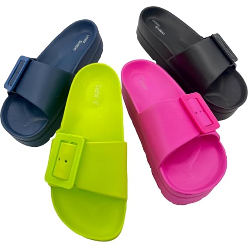 Linea Scarpa RELAX Badeschuhe Damen Fußbett Pantoletten mit Schnalle: Farbe: Pink | Größe: 38 von Linea Scarpa