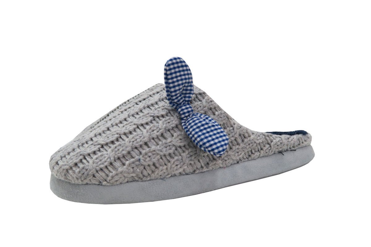 Linea Scarpa Strickpantoffel mit Schleife Garmisch Blau Pantoffel Linea Scarpa Strickpantoffel mit Schleife Garmisch Blau Pantoffel von Linea Scarpa