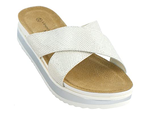 Linea Scarpa Sydney Pantoletten Plateau Damen Silber: Farbe: Silber | Größe: 38 EU Linea Scarpa Sydney Pantoletten Plateau Damen Silber: Farbe: Silber | Größe: 38 EU von Linea Scarpa