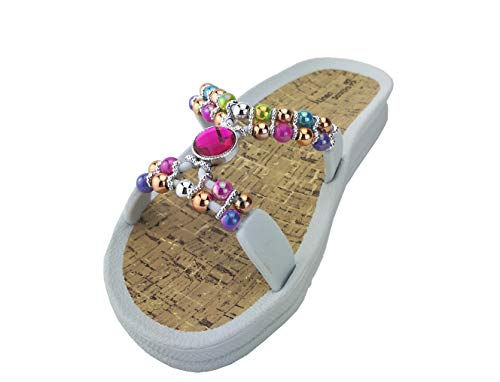 Linea Scarpa Syros modische Badeschuhe Pantoletten mit Fußbett Damen: Größe: 37 | Farbe: Weiß von Linea Scarpa