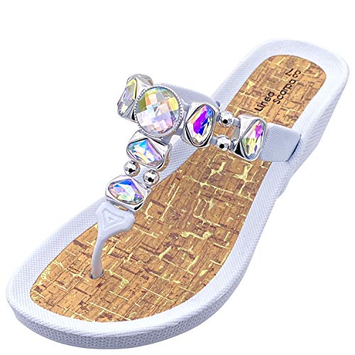 Linea Scarpa • Badeschuhe Damen Grado • Zehengreifer Frauen mit Keilabsatz (Weiss, Numeric_41) von Linea Scarpa