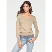 Witt Weiden Damen Rundhals-Pullover beige von heine