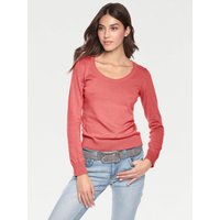 Witt Damen Rundhals-Pullover, koralle von heine