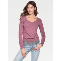 Witt Damen Rundhals-Pullover, mauve von heine