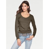 Witt Weiden Damen Rundhals-Pullover oliv von heine