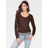 Witt Weiden Damen Rundhals-Pullover schokobraun von heine