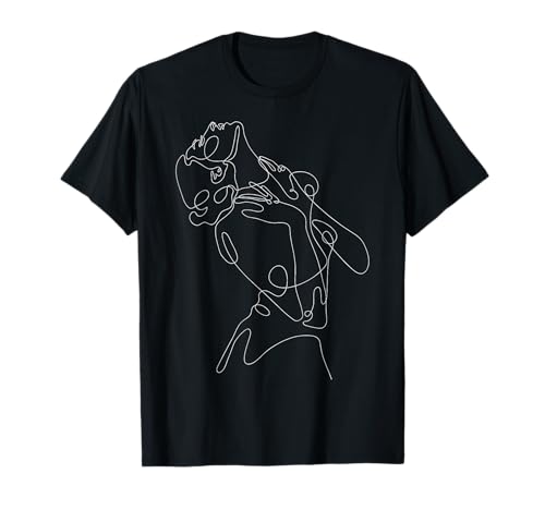 Hand Drawn One Line Art Woman T-Shirt von Lineart Gesichter Abstrakte Kunst Line Art DEILLUM