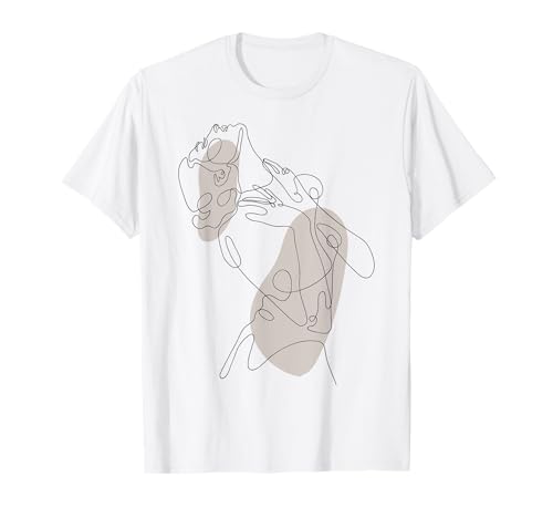 Hand Drawn One Line Art Woman T-Shirt von Lineart Gesichter Abstrakte Kunst Line Art DEILLUM