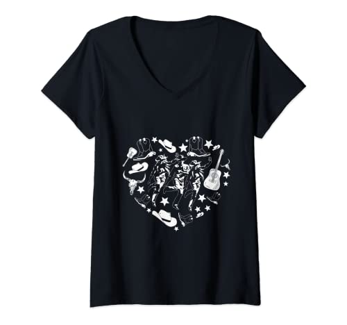 Damen Country Line Dance Linedancer Tanzgruppe T-Shirt mit V-Ausschnitt Damen Country Line Dance Linedancer Tanzgruppe T-Shirt mit V-Ausschnitt von Linedance Geschenke für Country Line Dance Damen