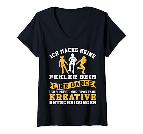 Damen Ich mache keine Fehler beim Tanzen Line Dance Country Dance T-Shirt mit V-Ausschnitt Damen Ich mache keine Fehler beim Tanzen Line Dance Country Dance T-Shirt mit V-Ausschnitt von Linedance Western Line Dance Country Dance