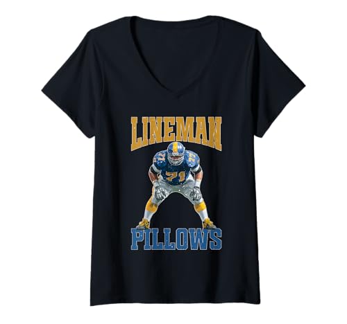 Damen Lineman Pillows Proud Utility Wife Support T-Shirt mit V-Ausschnitt Damen Lineman Pillows Proud Utility Wife Support T-Shirt mit V-Ausschnitt von Lineman Frau Utility Life