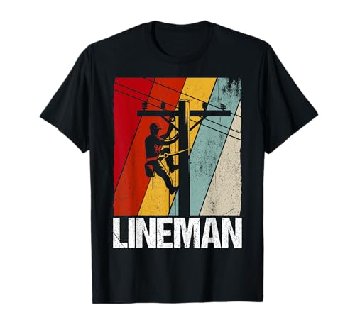 Lineman - Vintage Lineman T-Shirt Schwarz Crew Neck Kurzarm S EU 16/19cm Frauen Klassisch Lineman - Vintage Lineman T-Shirt Schwarz Crew Neck Kurzarm S EU 16/19cm Frauen Klassisch von Lineman Line Worker Utility Pole Lineman Hemden