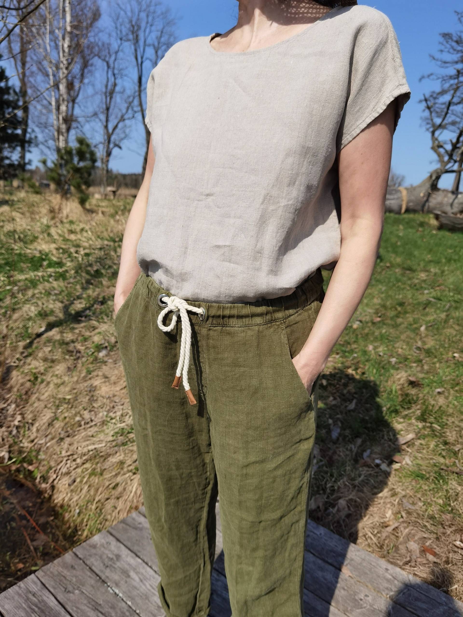 Leinen Top | Leinen-Tunika-| Handgemachte Kleidung Natürliche Bluse Leinen-T-Shirt Leinen-Tops Für Frauen Benutzerdefinierte Länge Nach Oben von LinenAmber