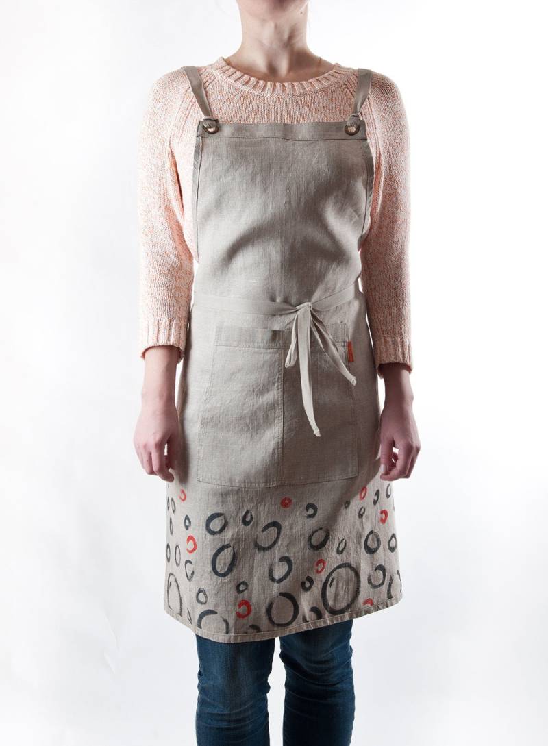 Bib Leinen Schürze. Mittelschweres Leinen. Natürliche Farbe von LinenAndTailor