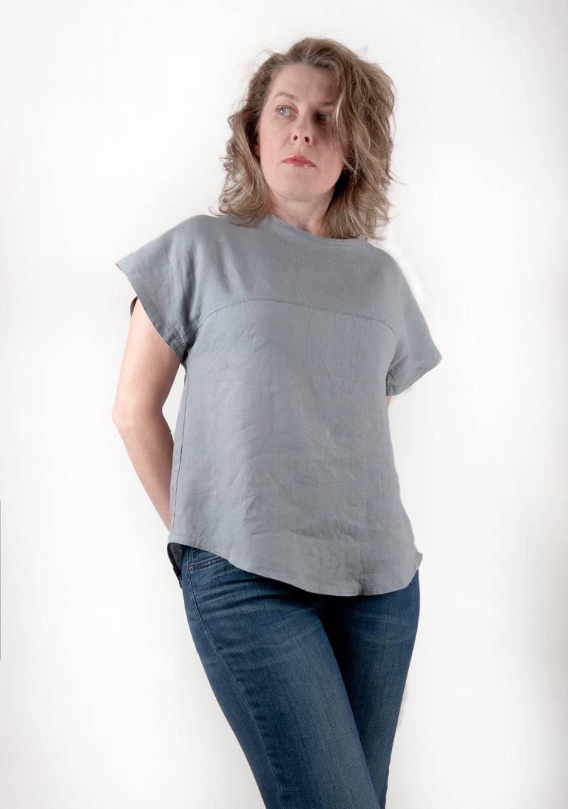 Lose Leinen Tunika Oben. Hellgraue Farbe. Leichtes Leinen von LinenAndTailor