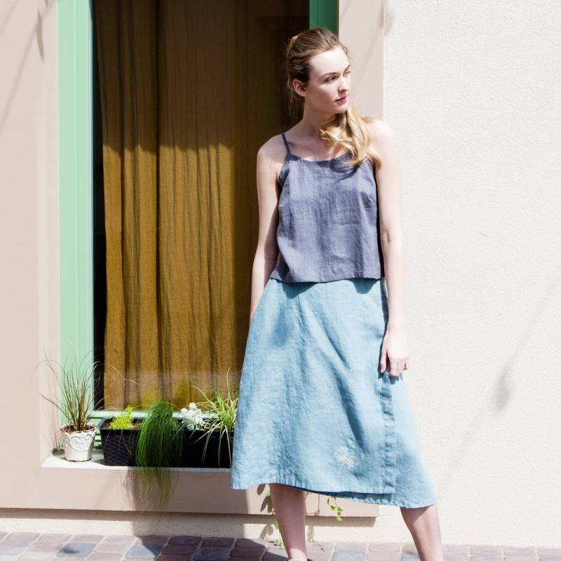 Leinen Tank Top/Ärmellose Bluse Crop von LinenCloud