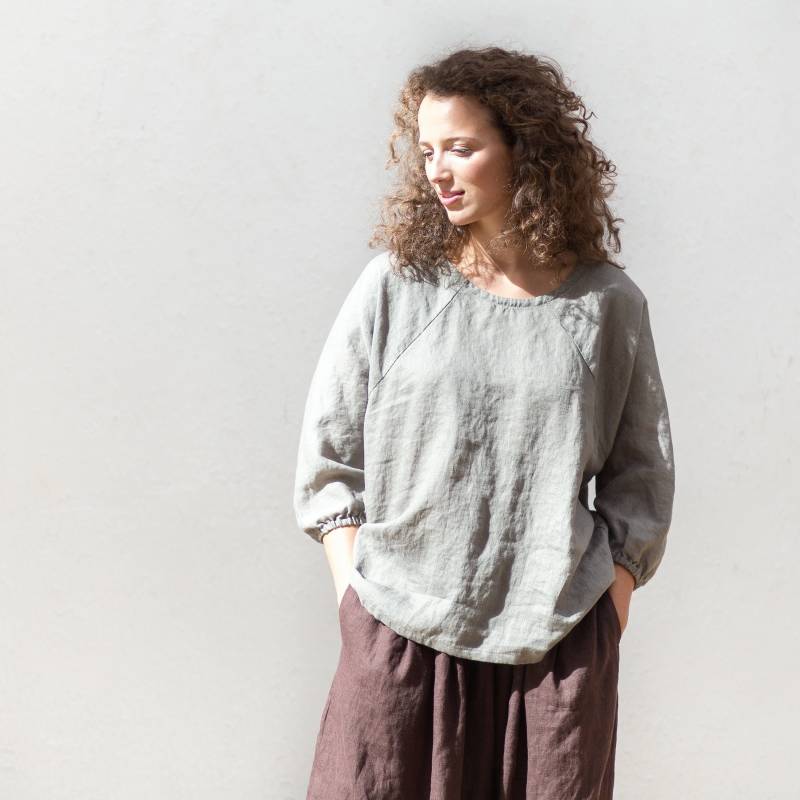 Leinen Tank Top/Weekend Bluse Langarm von LinenCloud