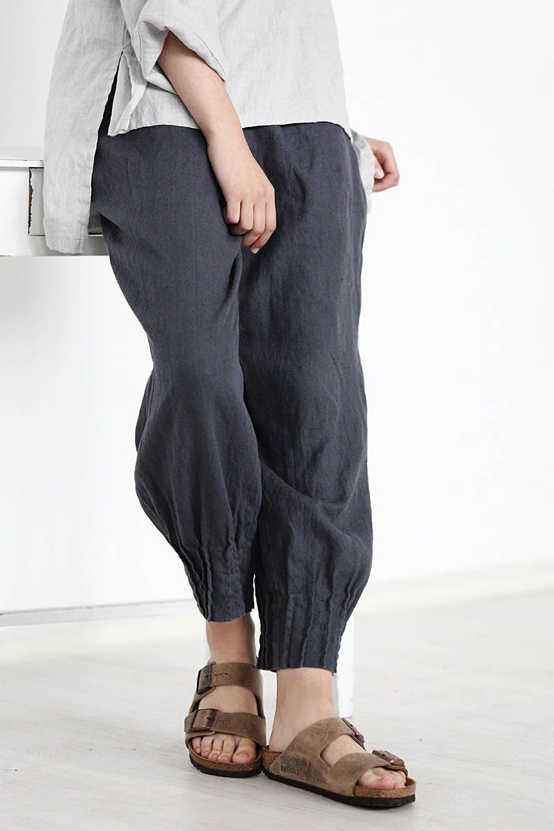 Leinenhose, Lose Damenhose, Naturleinenhose, Naturleinen Lässige Lose Weiche Leinenhose von LinenCloud