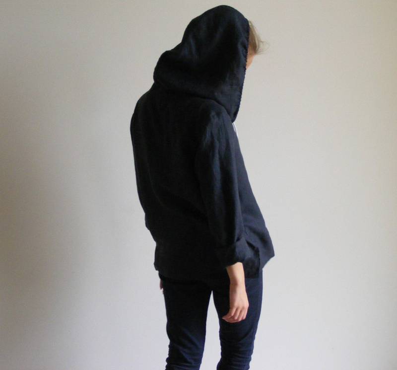 Leinen Hoodie Inta. Übergroßes Boyfriend Kapuzen-Shirt von LinenFog