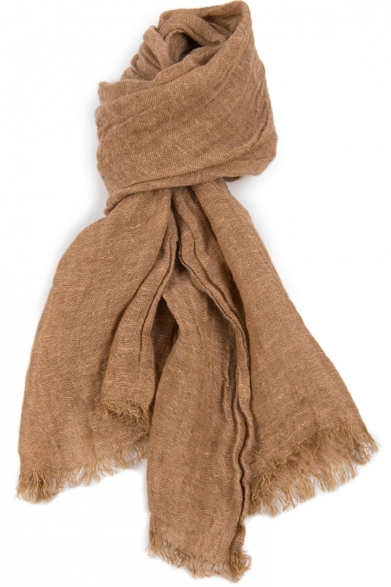 Leinen Schal Braun von LinenHomeStudio