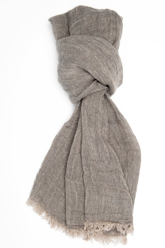 Leinen Schal Grau von LinenHomeStudio