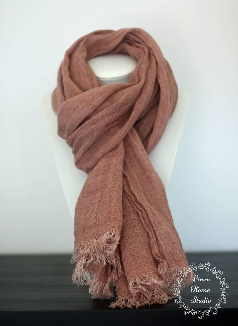 Leinen Schal - Stein Gewaschen von LinenHomeStudio
