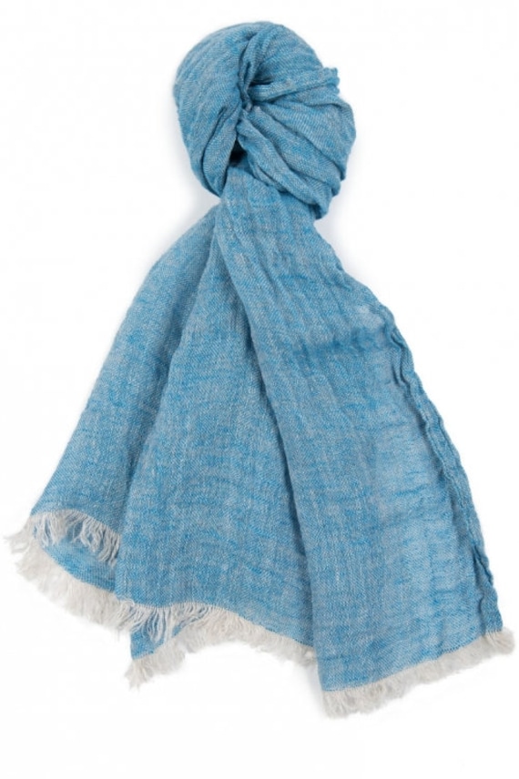 Leinenschal Blau von LinenHomeStudio