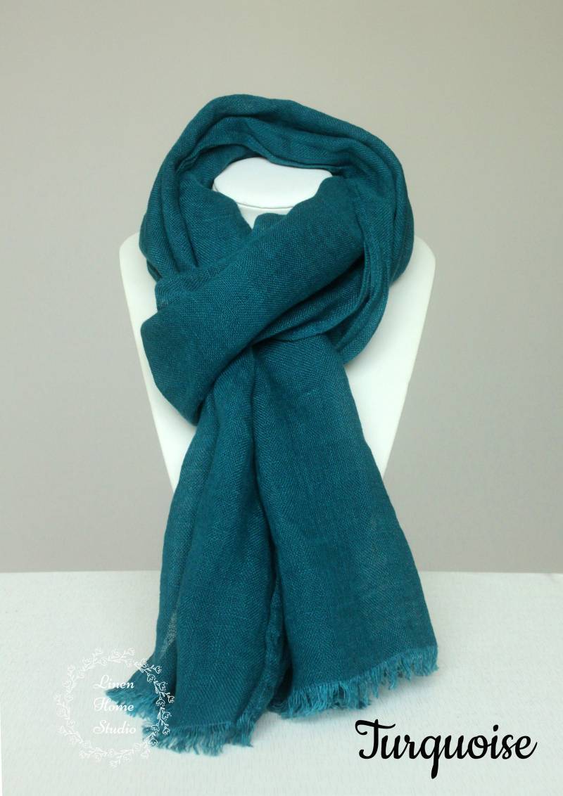 Leinenschal Männer Frauen Unisex Lange Leichte Stonewashed Weicher Flachs-Schal von LinenHomeStudio